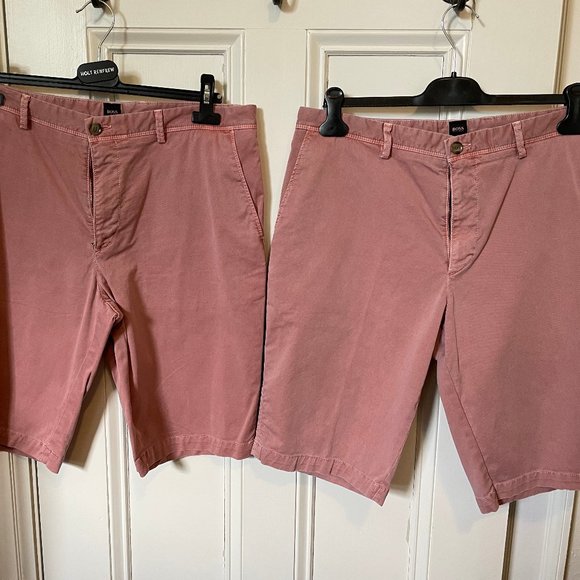 Hugo Boss Men's 'Rigan-Short' Salmon Pink Shorts, Size 34R x 2 - Picture 1 of 15